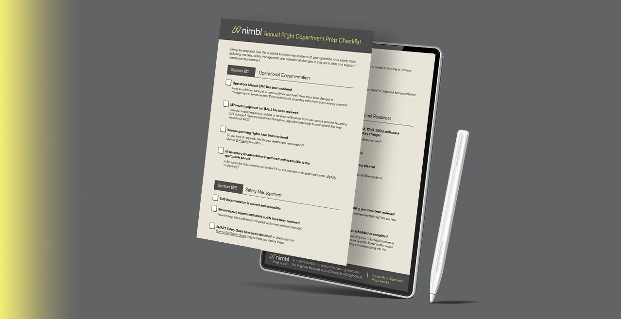 Annual Flight Department Prep Checklist